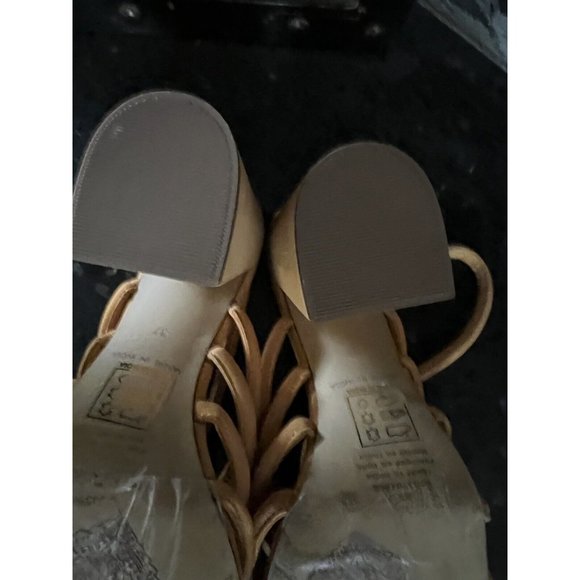 Free People Womens Colette Cinched Sandals Heel Orange Leather 37 / 7 US - Picture 11 of 16